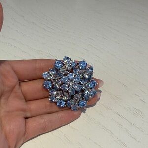 Elegant Blue Floral Brooch